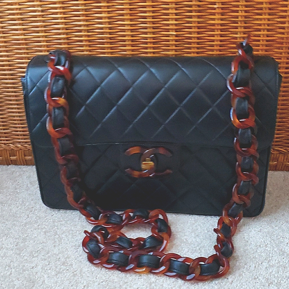 RARE Chanel Tortoiseshell Maxi Bag